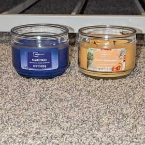 Mainstays Blue and Orange Candle Set